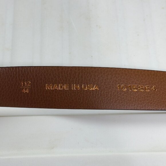 ALLEN EDMONDS Men's Black Leather Belt Handcrafted Silver Buckle Size 44 - Picture 5 of 9